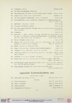 Japanische Farbenholzschnitte usw. (Nr. 600-803)