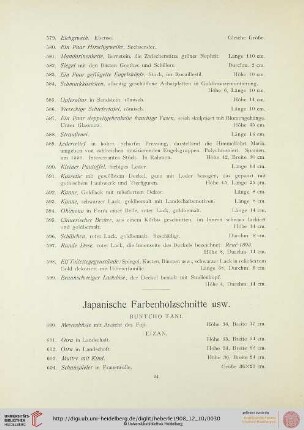 Japanische Farbenholzschnitte usw. (Nr. 600-803)