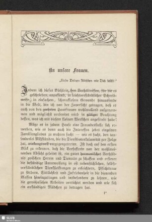 An unsere Frauen