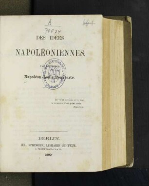 Des Idées napoléoniennes
