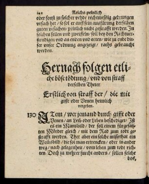 Hernach folgen etliche böse tödtung/ und von straff derselben Theter.