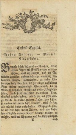 Erstes Capitel. Meine Aeltern - Meine Kinderjahre