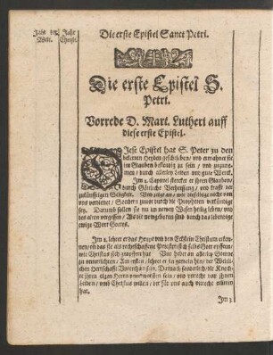 Die erste Epistel S. Petri.