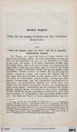Zweites Kapitel: Ueber die bei Lucian beschriebenen oder erwähnten Kunstwerke