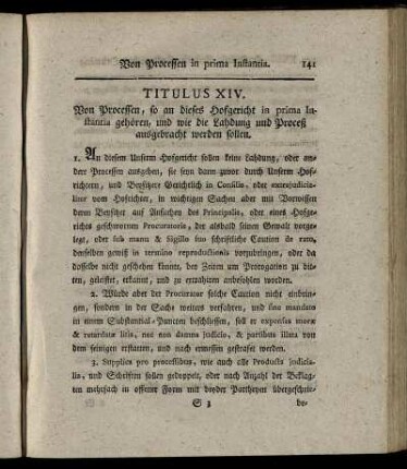 Titulus XIV. - Titulus XXXIII.