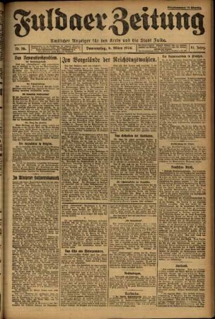 Ausgabe vom Donnerstag, den 06. März 1924.