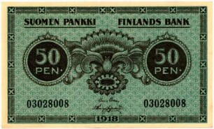 Geldschein, 50 Penniä, 1918