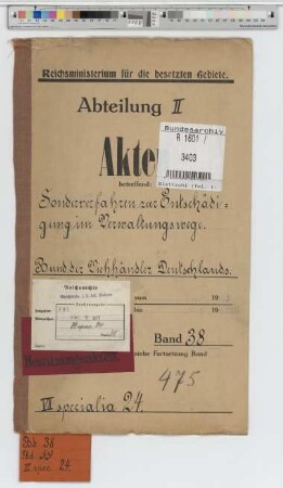 Sonderverfahren zur Entschädigung im Verwaltungswege: Bd. 38