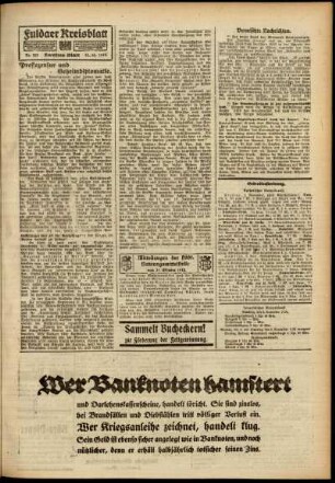 Zweite Ausgabe vom Donnerstag, den 31. Oktober 1918.