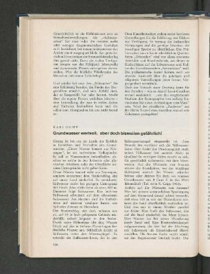 Grundwasser wertvoll, aber doch bisweilen gefährlich!