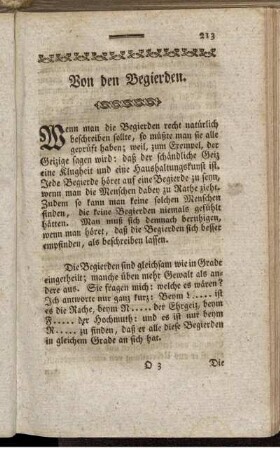 Von den Begierden.