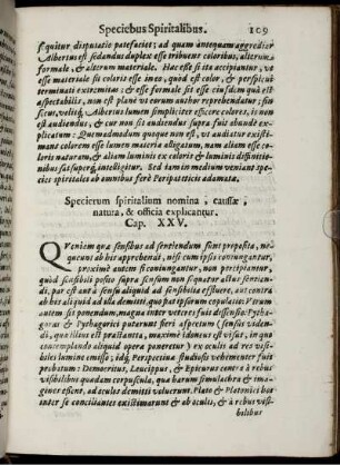 Specierum spiritalium nomina, caussae, natura, & officia explicantur. Cap. XXV.