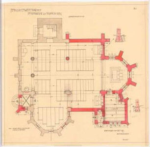 Erweiterung der Remaklus-Kirche, Thommen: Grundriss des Erdgeschosses 1:50