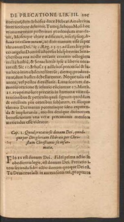 Cap. 2. Quod precatio sit donum Dei, quodque per Dei gloriam Hebraeis, per Christum Christianis sit informata.