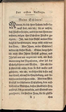 Zur ersten Auflage. Meine Schönen!