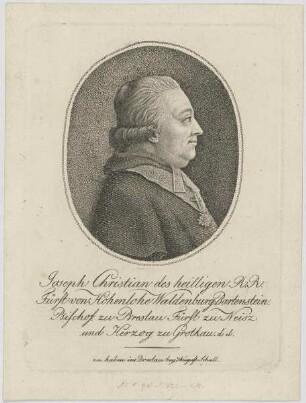 Bildnis des Joseph Christian Fürst von Hohenlohe