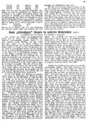 Vom "lebendigen" Singen in unseren Gemeinden