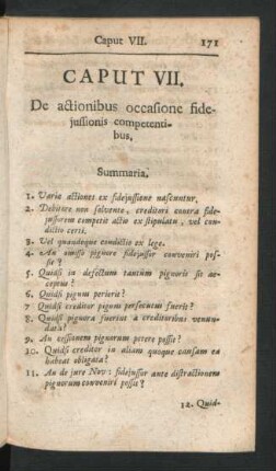 Caput VII. De actionibus occasione fideiussionis competentibus