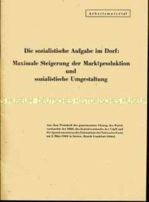 Sonderdruck zu den Ergebnissen eines agrarpolitischen Forums in Seelow