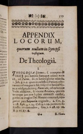 577-610, Appendix Locorum, quorum nullum in Synopsi vestigium.
