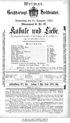 Kabale und Liebe