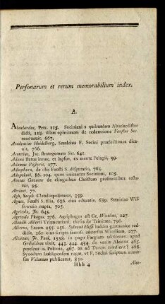 Personarum et rerum memorabilium index