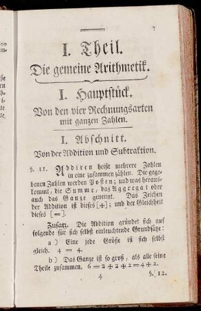 I. Theil. Die gemeine Arithmetik.