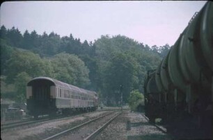 Rechtenstein Lok 215 055 E SIG-UL Bnb-Wagen Lok 260 015 Ausfahrsignal