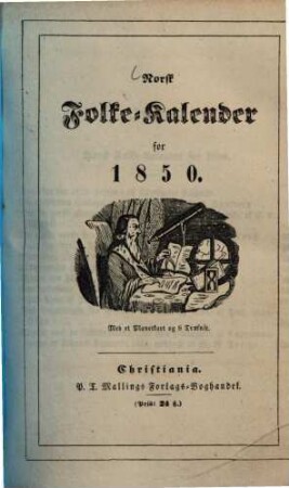 Norsk Folke-Kalender. 1850
