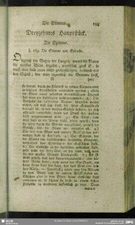 Dreyzehntes Hauptstück. Die Stimme