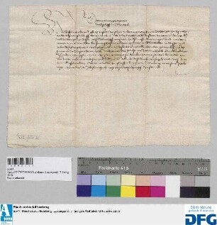 Erzbischof Dieterich von Mainz befiehlt seinen Amtleuten, die Nürnberger Kaufmannschaft zur Frankfurter Herbstmesse sicher zu geleiten.