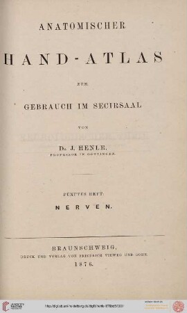 Band 5: Anatomischer Hand-Atlas zum Gebrauch im Secirsaal: Nerven