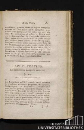 Caput tertium de dimensione partium aedifici