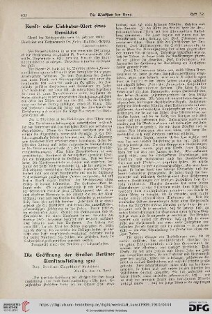 Die Eröffnung der Großen Berliner Kunstausstellung 1910