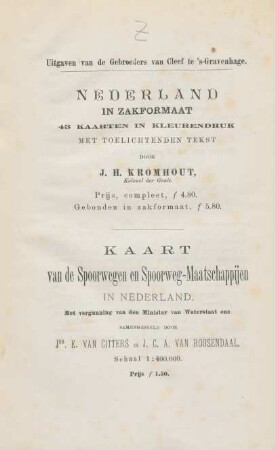 Uitgaven van de Gebroeders van Cleef te 's-Gravenhage