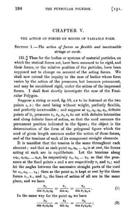 Chapter V. The action of forces on bodies of variable form.