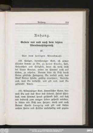 27. Vor dem heiligen Abendmahl.