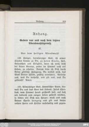 27. Vor dem heiligen Abendmahl.