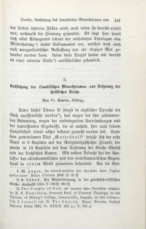 441-449 Entstehung des israelitischen Monotheismus und Ursprung der christlichen Kirche