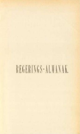 Regerings-Almanak