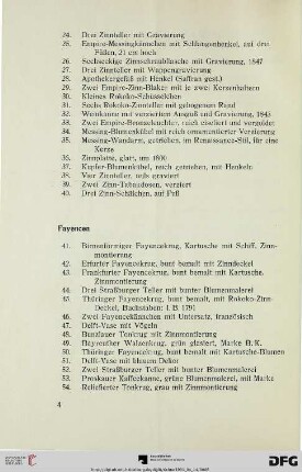 Fayencen (Nr. 41-62)