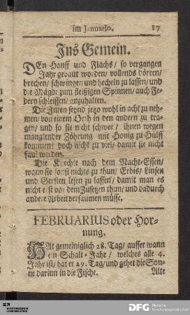 Haußhaltung im Februario.