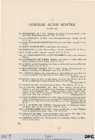 Gemälde Alter Meiser (Nr. 413-443)