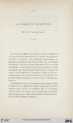 2.Ser. 4.1883: Le Phénix égyptien
