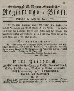Nr. 4 : 30. März 1832