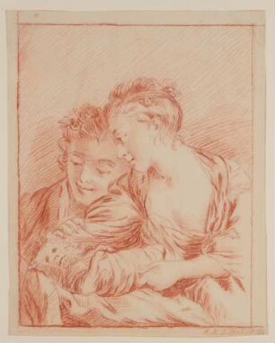 Jüngling und Mädchen mit einer Meerkatze spielend [nach François Boucher]