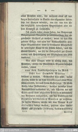 ... von den Landesgesetzen in Rücksicht der fremden Waaren ...