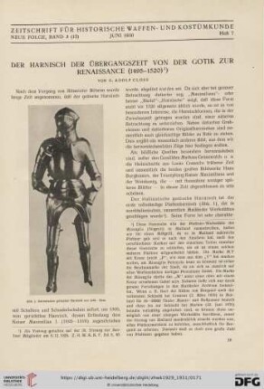 Zeitschrift für historische Waffen- und Kostümkunde, Neue Folge Band 3 (12), Juni 1930, Heft 7