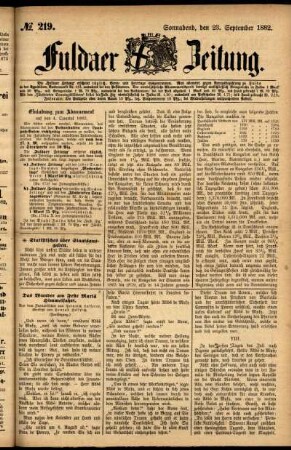 Ausgabe vom Samstag, den 23. September 1882.