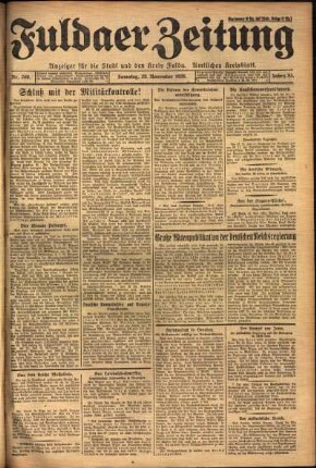 Ausgabe vom Samstag, den 20. November 1926.